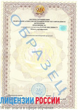 Образец сертификата соответствия (приложение) Гусь Хрустальный Сертификат ISO 22000